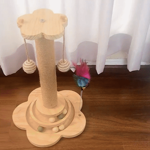 arbre a chat en bois interactif stimulant™