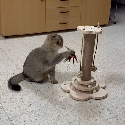 arbre a chat en bois interactif stimulant™