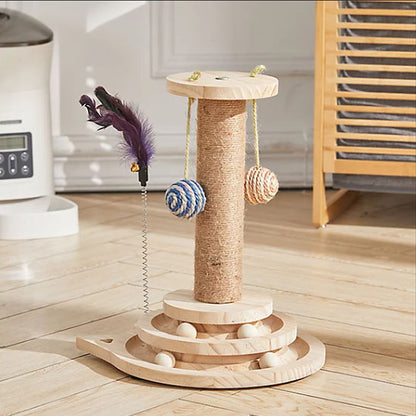 arbre a chat en bois interactif stimulant™